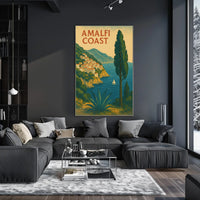 Amalfi Coast Poster Wall Art 18x24 Coastal Seascape Decor