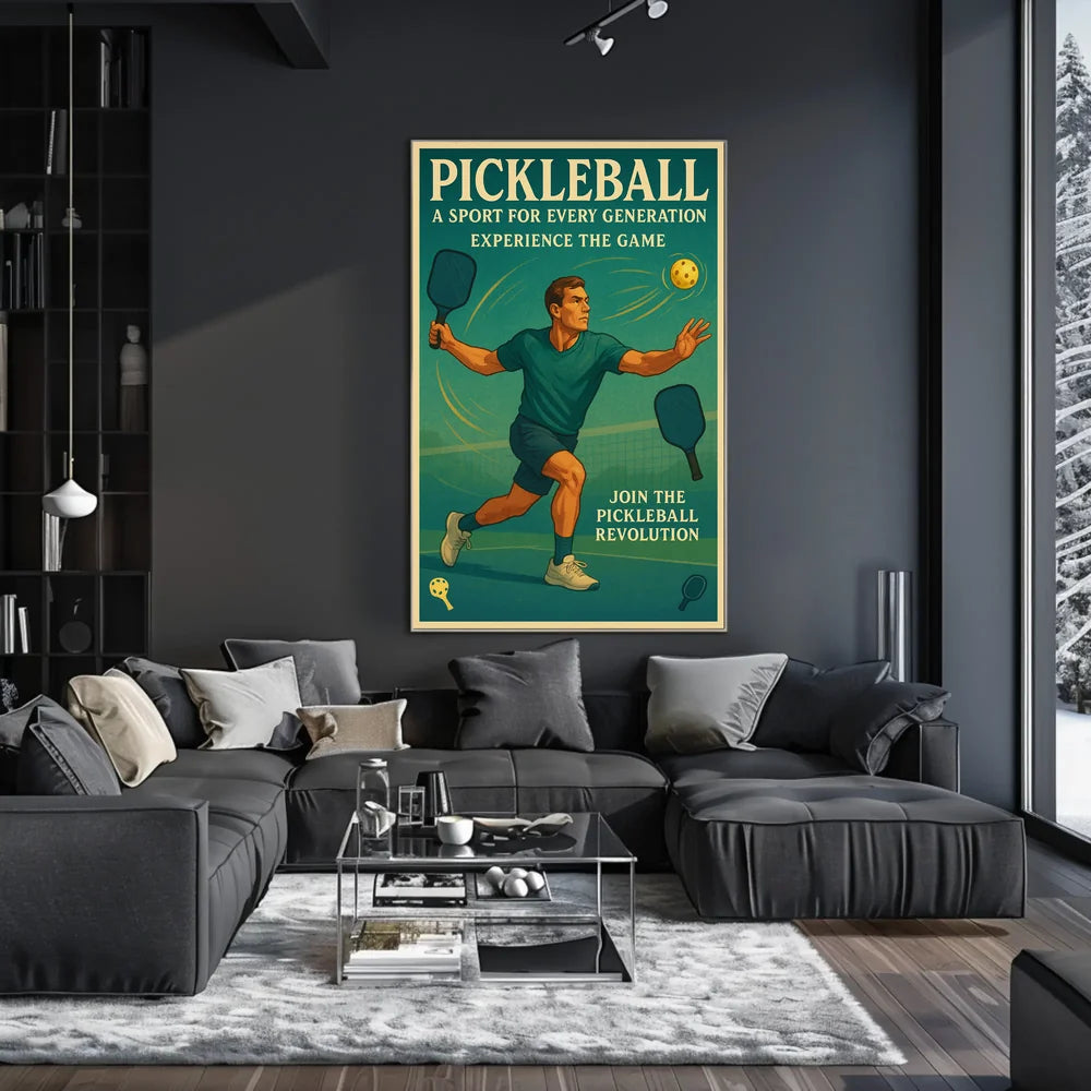 Pickleball Revolution Vintage Sports Poster PosterGoat