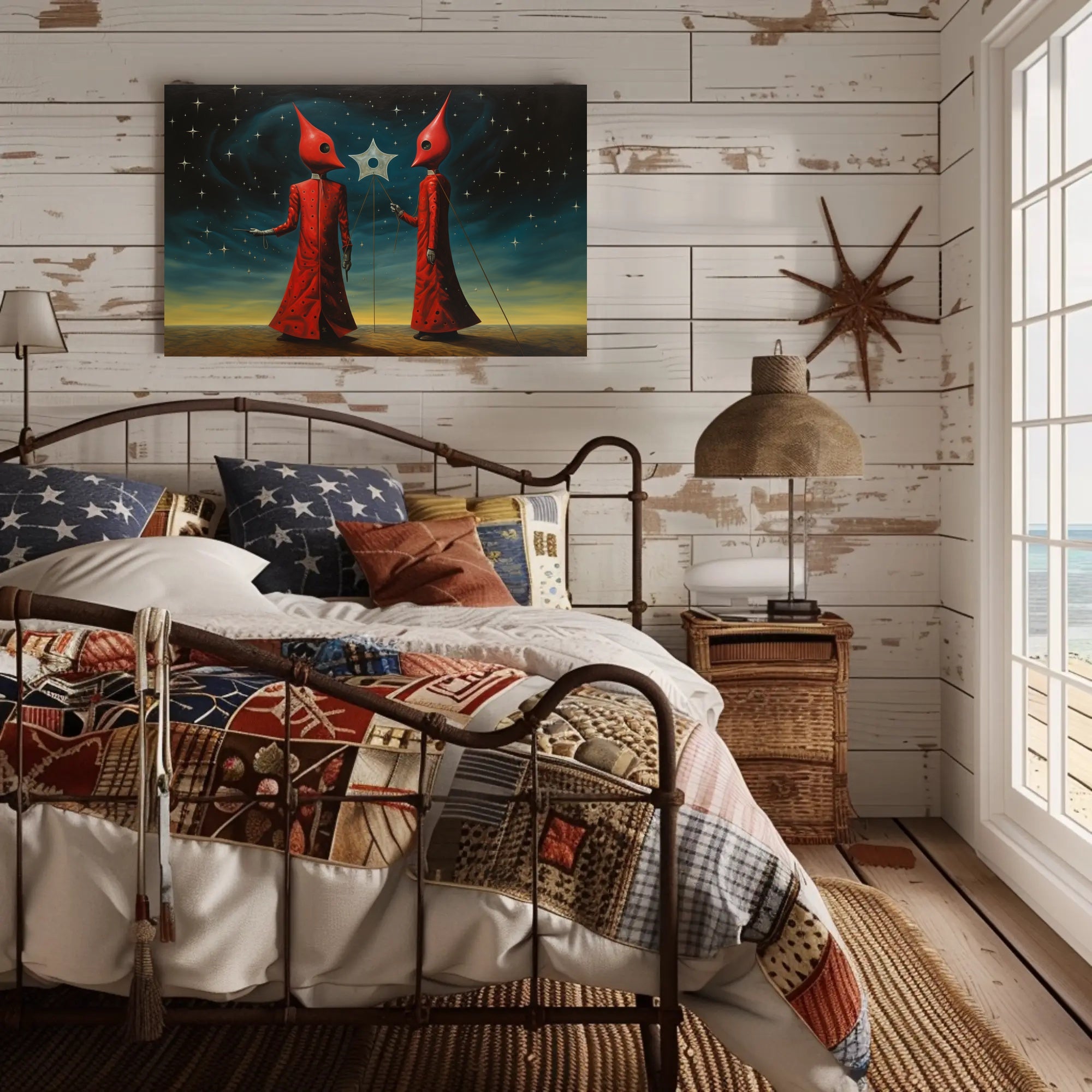 Surreal Starry Night Futuristic Sci-Fi Poster