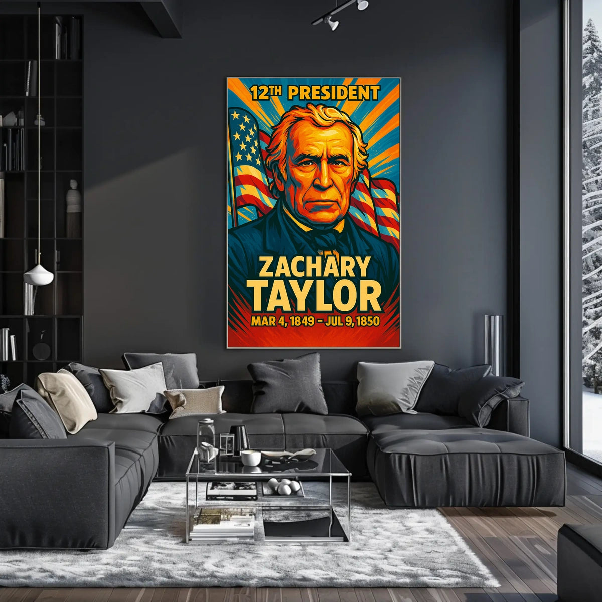 Zachary Taylor 12th President of the United States Colorful Comic Book Style Poster