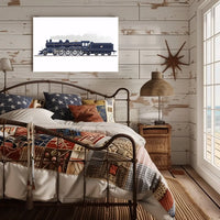 Vintage Steam Locomotive Poster: Classic Rail Elegance