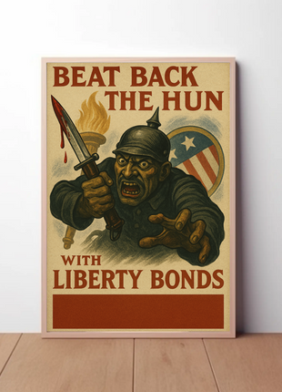 Beat Back the Hun with Liberty Bonds Propaganda Poster