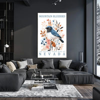 Mountain Bluebird Nevada State Bird Art Poster