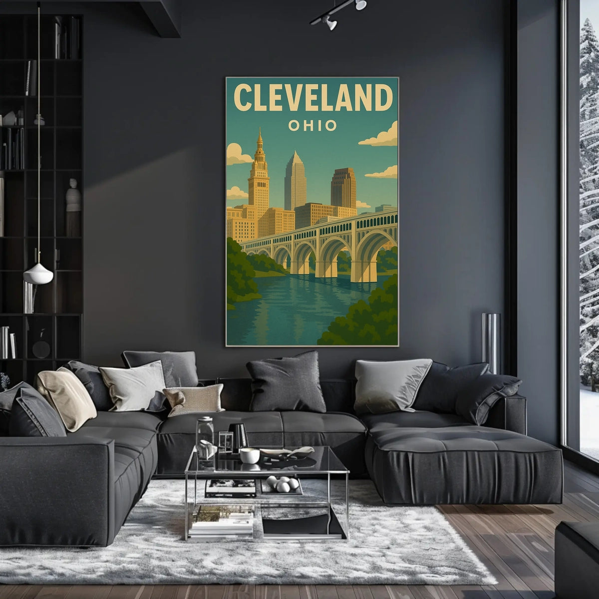 Cleveland, Ohio Cityscape Poster