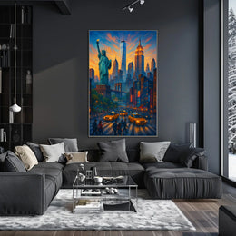 New York Cityscape Landmark Skyline Poster Modern Wall Art