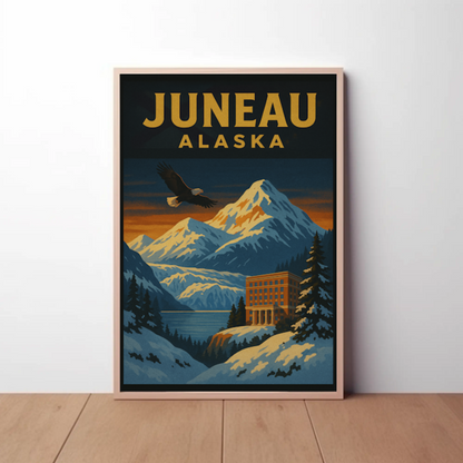 Juneau's Majestic Wilderness Adventure Travel Poster