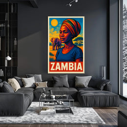Zambia A Vibrant Portrait Poster