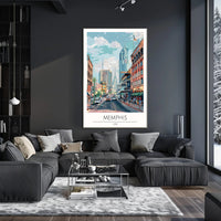 Memphis Cityscape Poster PosterGoat