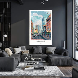 Memphis Cityscape Poster PosterGoat