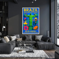 Brazil Land of Samba, Sun, and Diversity Poster