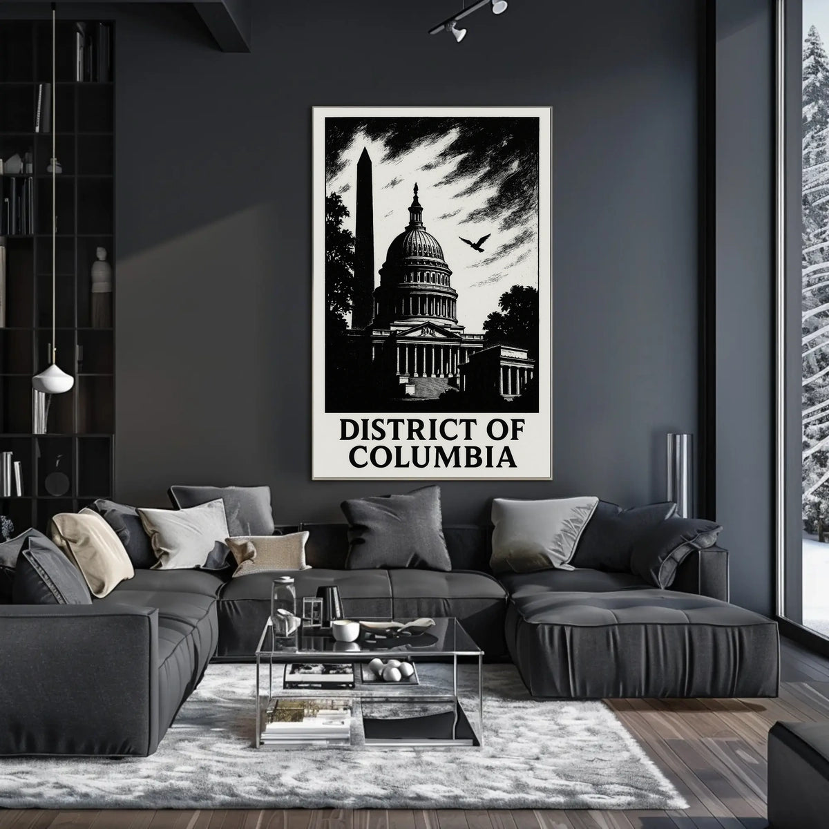 District of Columbia Capitol Silhouette Poster