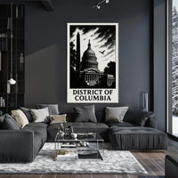 District of Columbia Capitol Silhouette Poster
