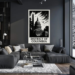 District of Columbia Capitol Silhouette Poster
