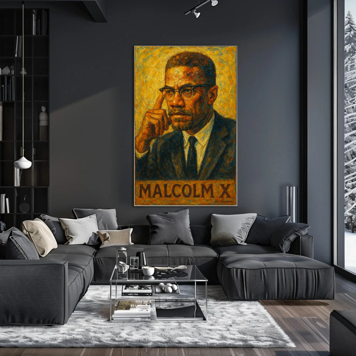 Malcolm X A Powerful Portrait Poster