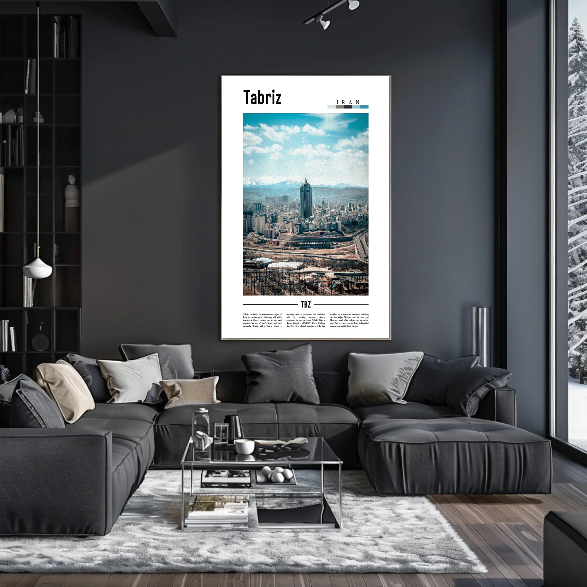 Tabriz Cityscape Urban Modernity Travel Poster PosterGoat