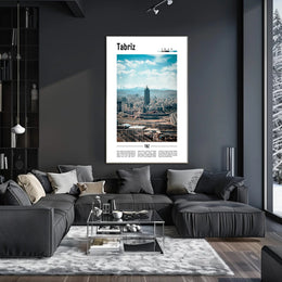 Tabriz Cityscape Urban Modernity Travel Poster PosterGoat
