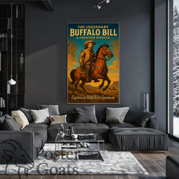 Buffalo Bill Poster Vintage Western Frontier Wall Art