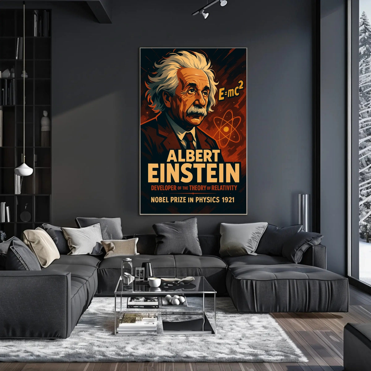 Einstein Nobel Prize 1921 Vintage Science Collectors Poster
