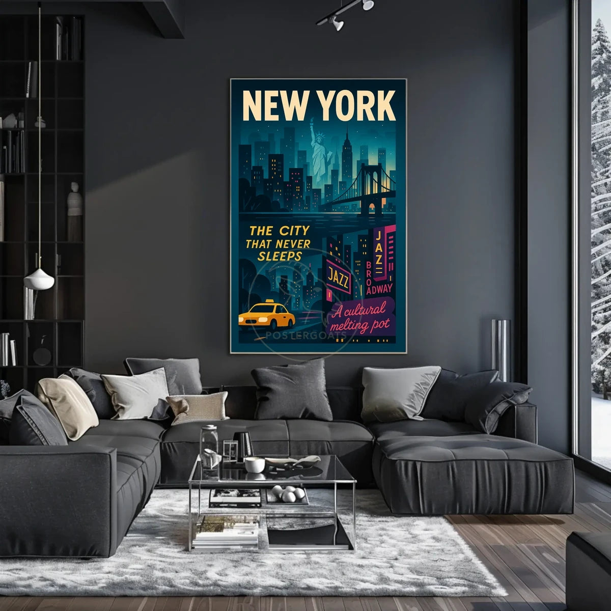 New York City Retro Travel Art Poster