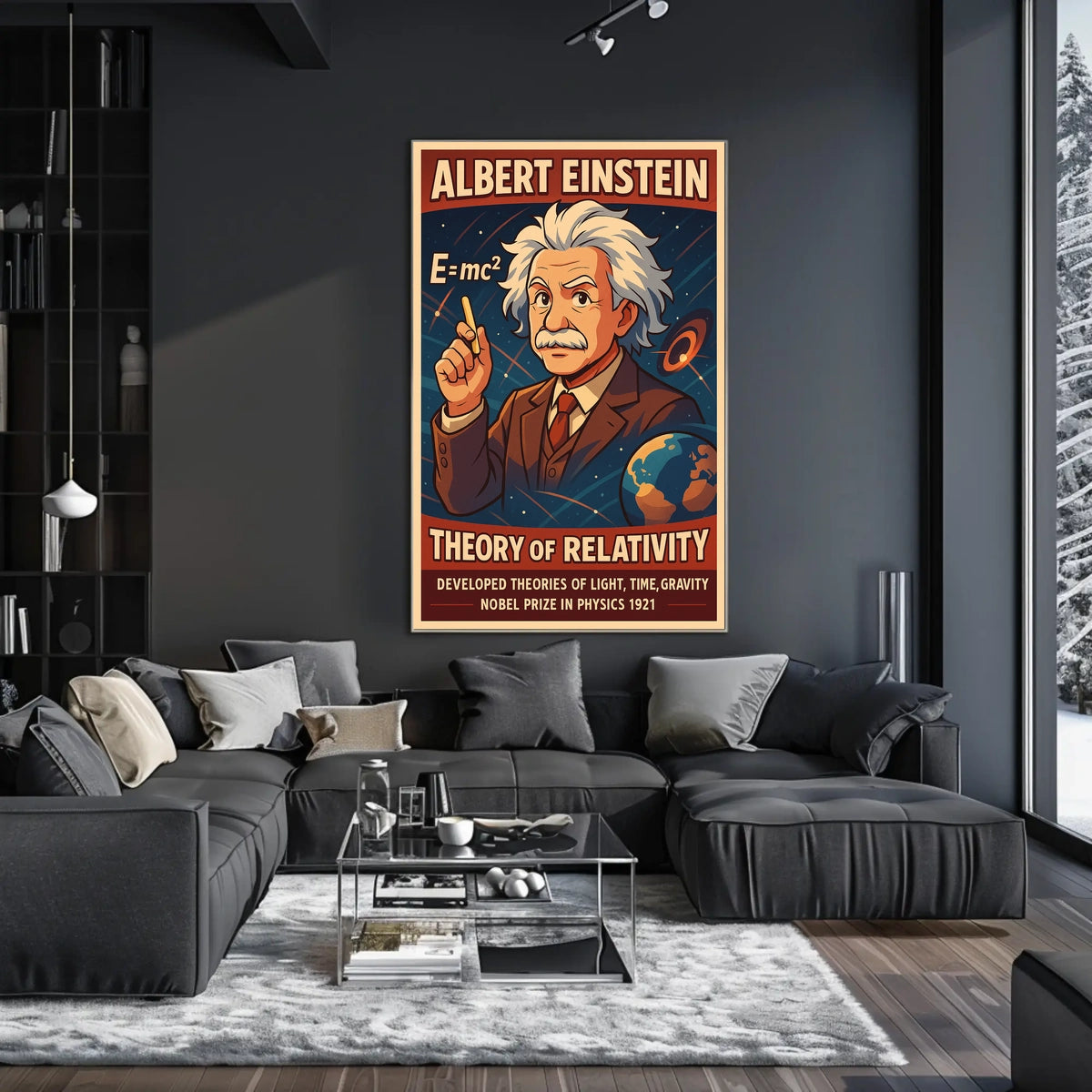 Albert Einstein Relativity Theory Vintage Scenic Poster