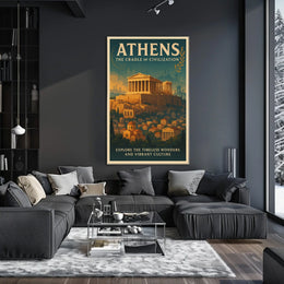 Athens Parthenon Vintage Travel Poster Art Print
