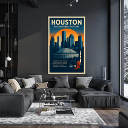 Houston Travel Poster Vintage Wall Art Print
