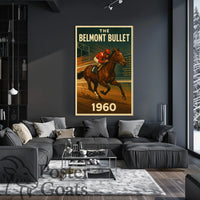 Belmont Bullet Vintage Sports Racing Poster