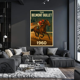 Belmont Bullet Vintage Sports Racing Poster