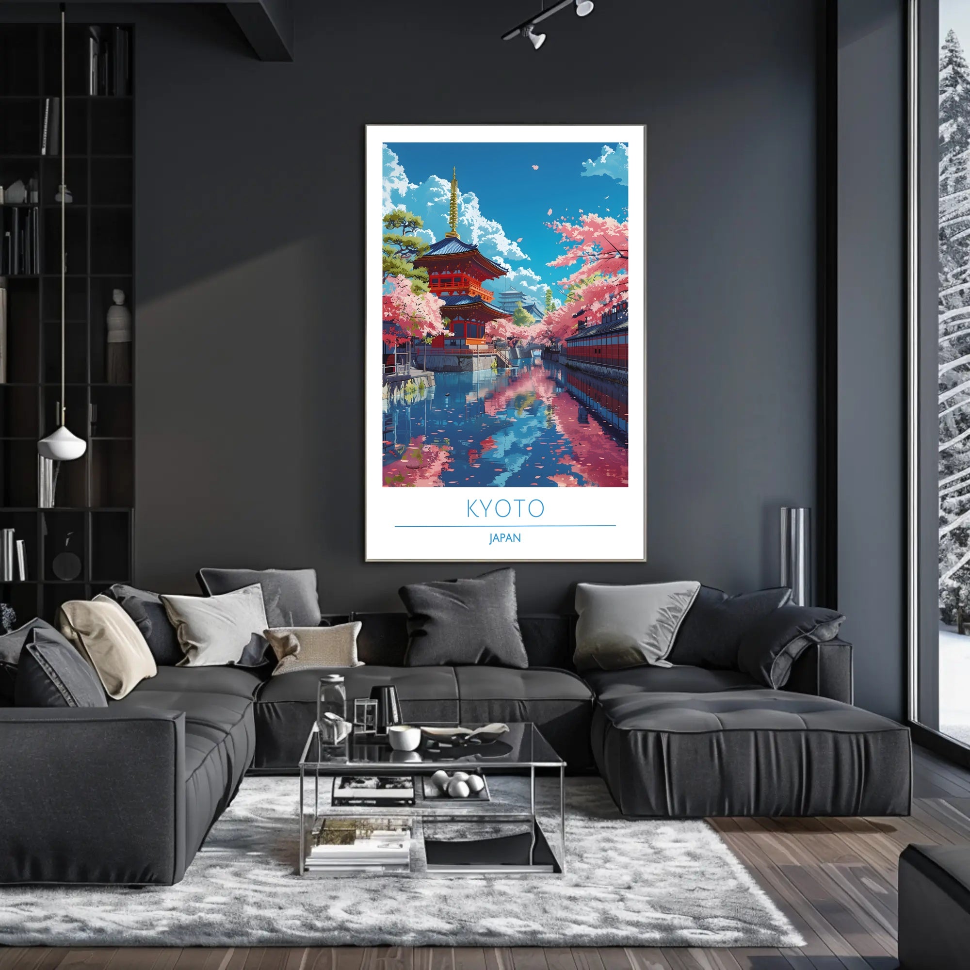 Kyoto Serenity: Cherry Blossoms & Pagoda Cultural Poster