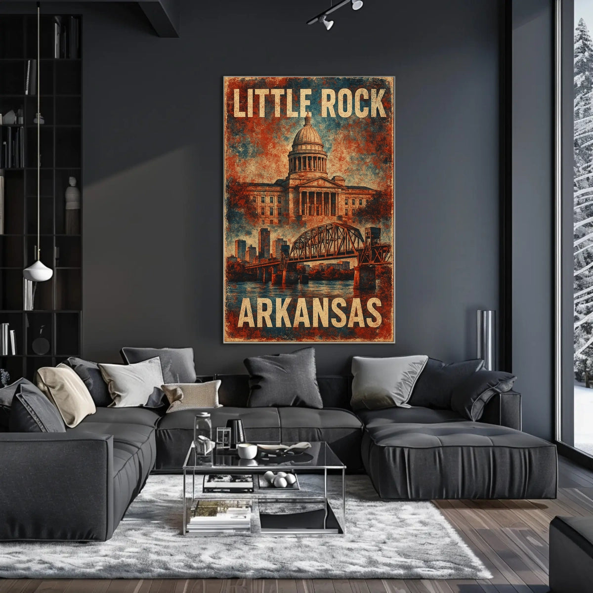 Little Rock Arkansas Skyline Minimalist Travel Poster