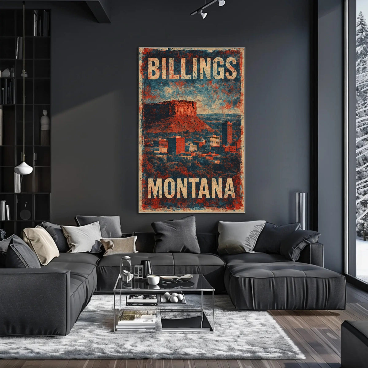 Billings Montana Cityscape Travel Photography Poster
