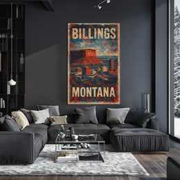 Billings Montana Cityscape Travel Photography Poster