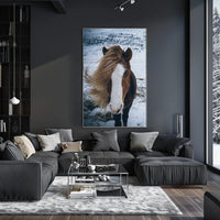 Majestic Icelandic Horse in Winter Animal Poster