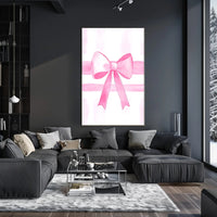 Pink Ribbon Elegance Minimalist Wall Art Poster