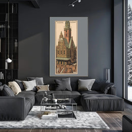 Kaaswaag in Alkmaar Illustration Poster PosterGoat