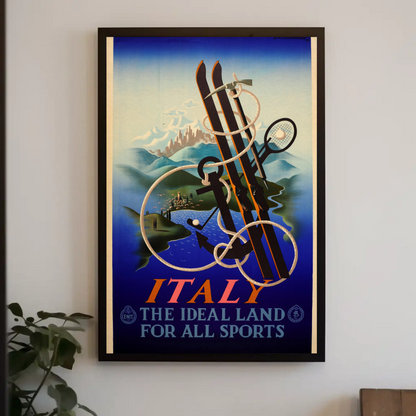 Italy The Ideal Land for All Sports Poster