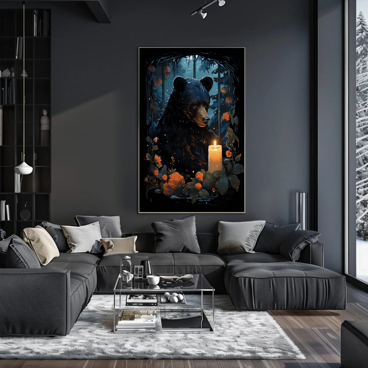 Bear In Candlelight Poster