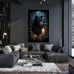Bear In Candlelight Poster