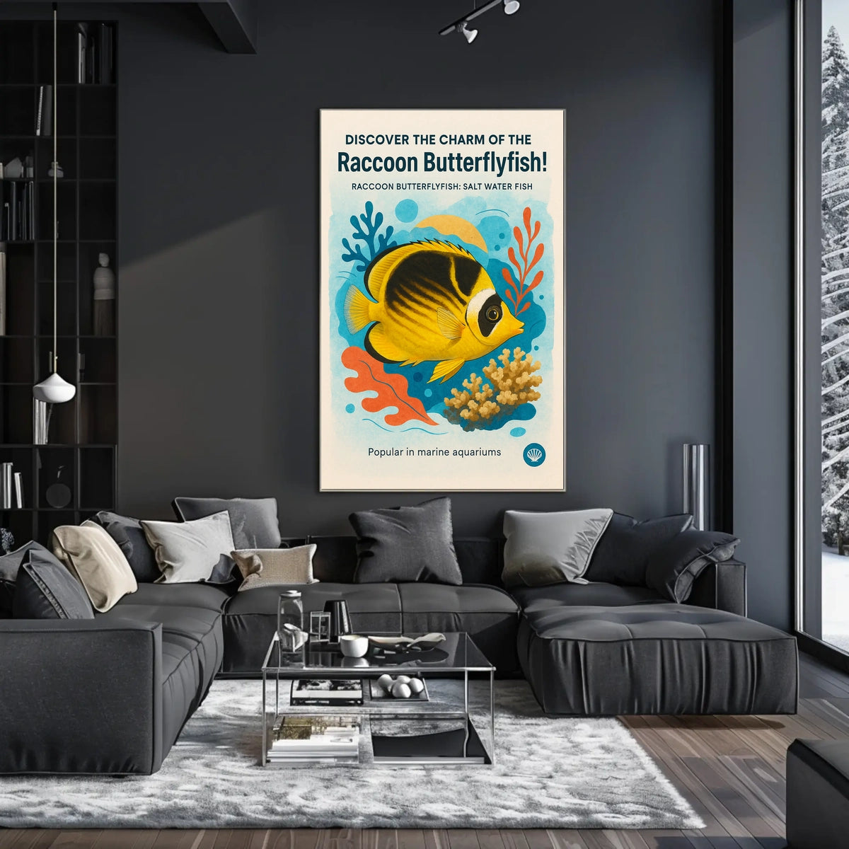 Discover the Charm of the Raccoon Butterflyfish Poster