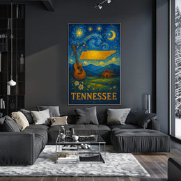 Tennessee Night Sky Music Art Poster - Cultural or Heritage Poster