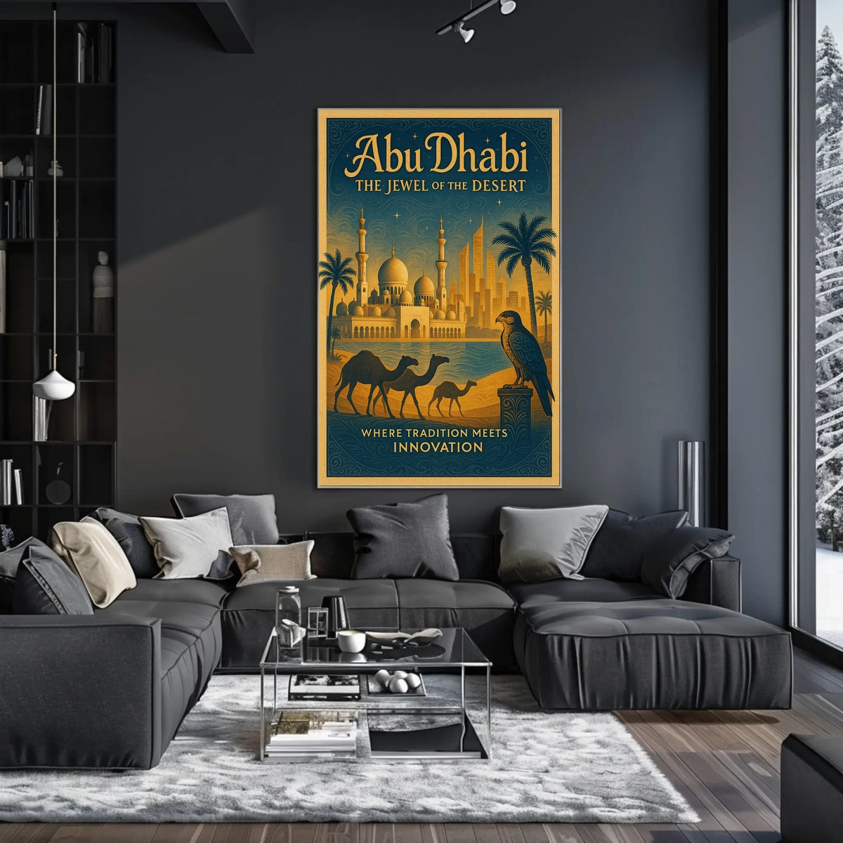 Abu Dhabi Vintage Travel Poster Tradition Meets Innovation