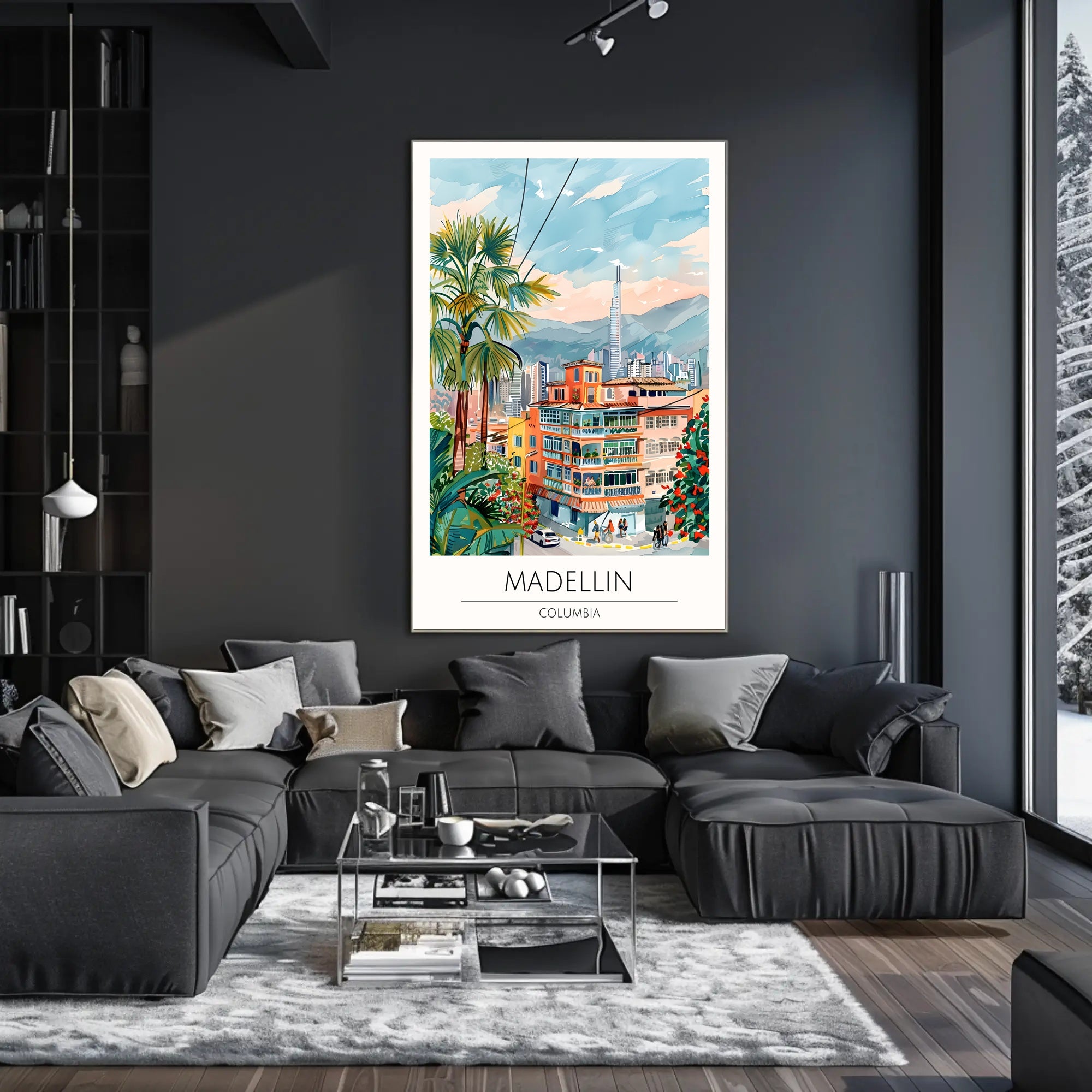 Medellin Cityscape Poster PosterGoat