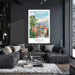 Medellin Cityscape Poster PosterGoat