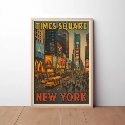 Times Square New York City Travel Poster