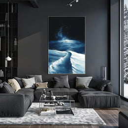 Serene Snowy Landscape Under Starry Sky Poster