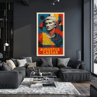 Augustus Caesar Bust Geometric Abstract Artistic Wall Poster