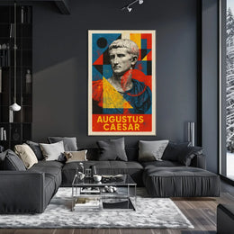 Augustus Caesar Bust Geometric Abstract Artistic Wall Poster