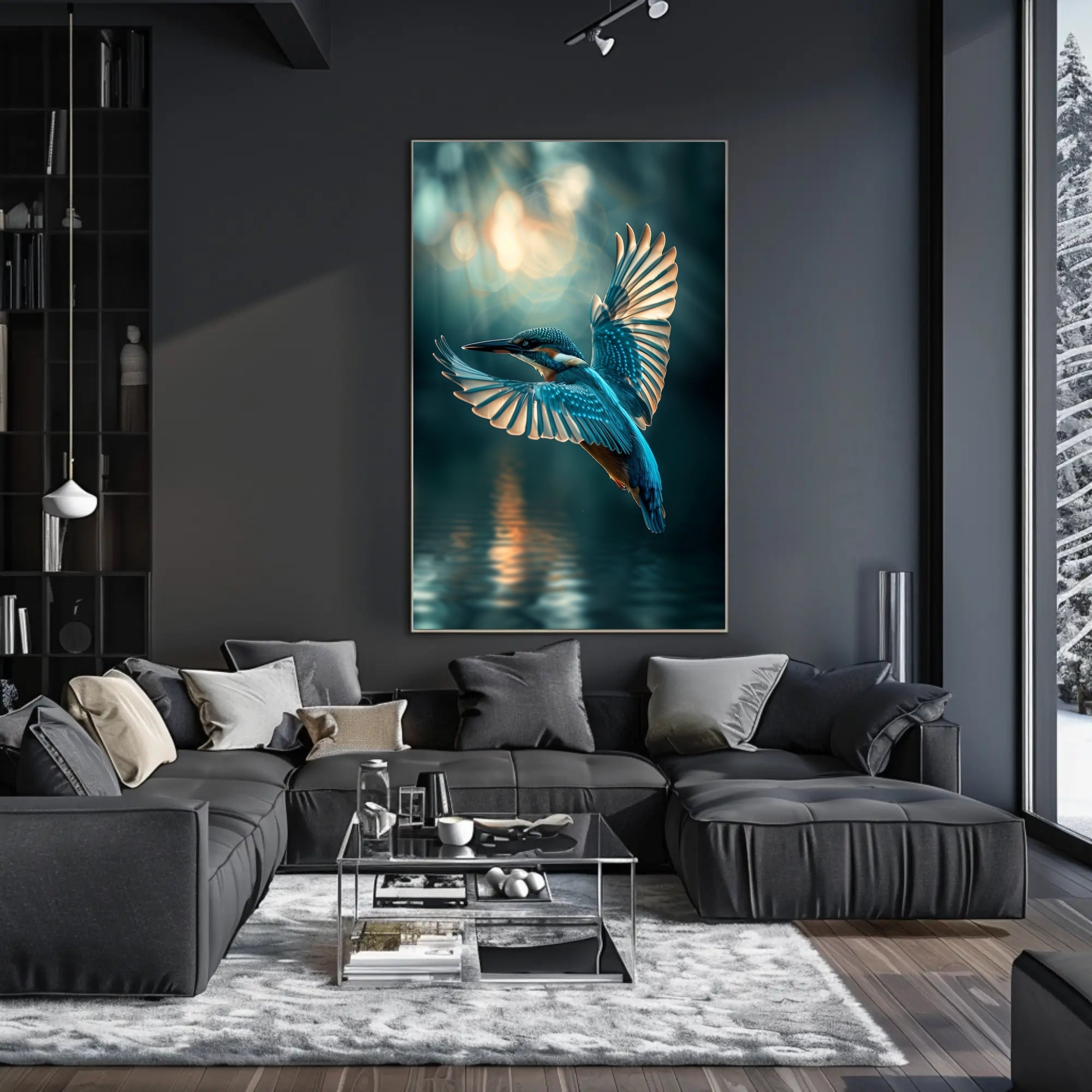Kingfisher Elegance Photorealistic Animal Poster PosterGoat
