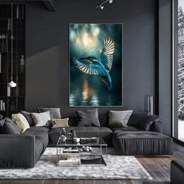Kingfisher Elegance Photorealistic Animal Poster PosterGoat