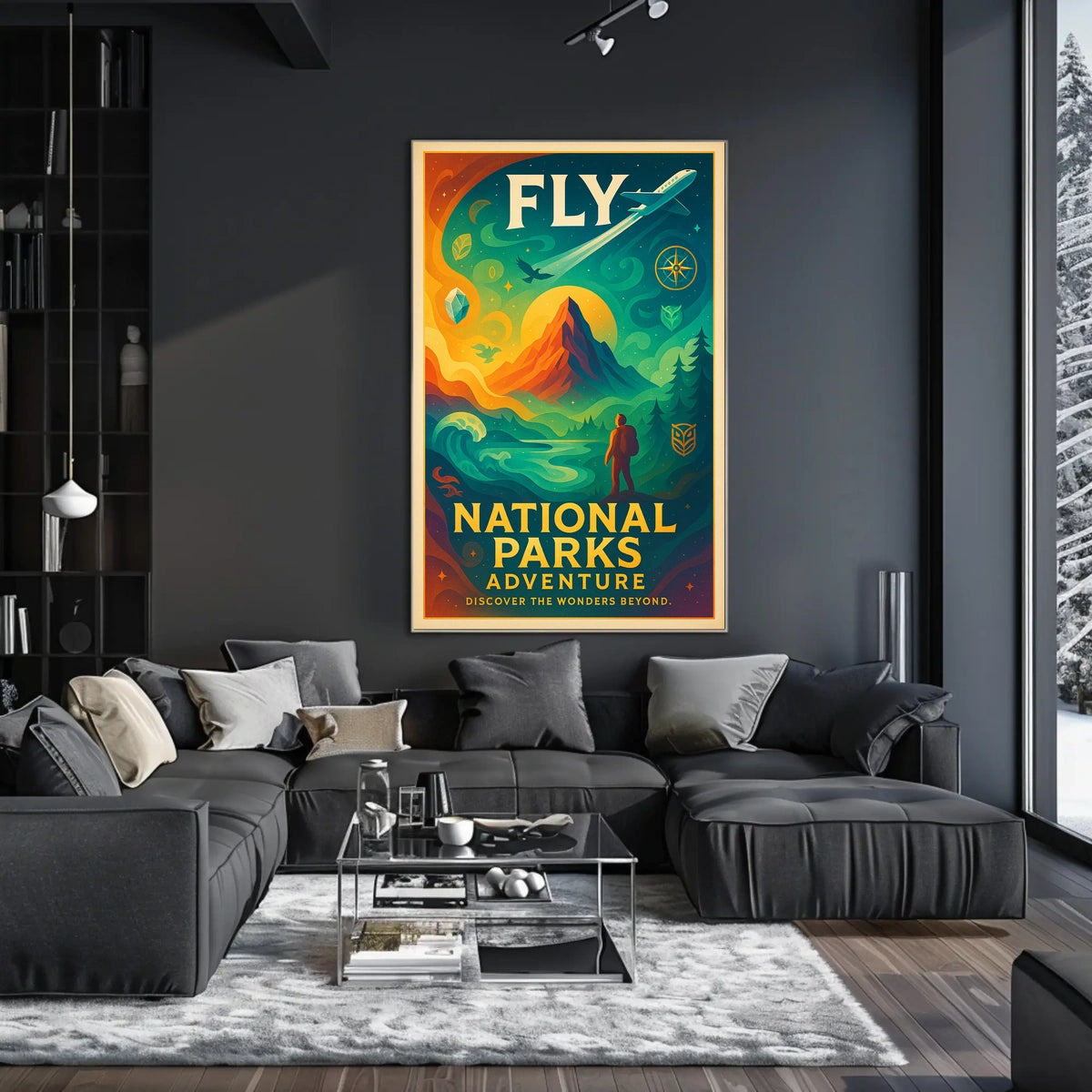 Fly to National Parks Adventure Poster